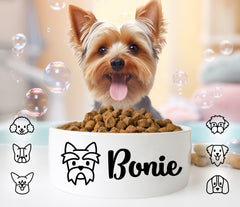 Picto Dog Personalized Ceramic Bowl